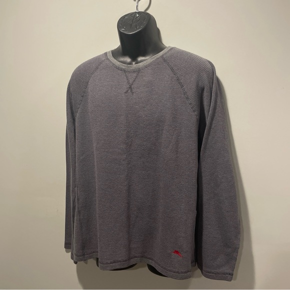 Tommy Bahama Mens Grey Long Sleeve Henley - Large - Picture 1 of 10